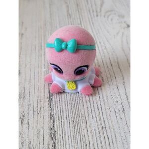 Flocked mini pink‎ octopus Angel Heart toy figure bow